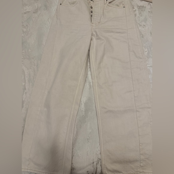 Veronica Beard Ryder Saddle Ankle High Rise in Ecru - Picture 7 of 8